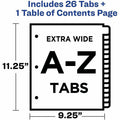 Avery Extra-Wide Dividers, 26 Tabs, Ready Index (11166), Black, 1 Set, AVE11166