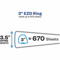 Avery 3" Heavy-Duty Industrial SDS Binder - One-Touch Rings, Red, 8 1/2" Width x 11" Length, AVE18952