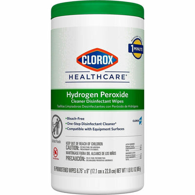 The Clorox Clorox Healthcare Hydrogen Peroxide Cleaner Disinfectant Wipes, White, CLO30824