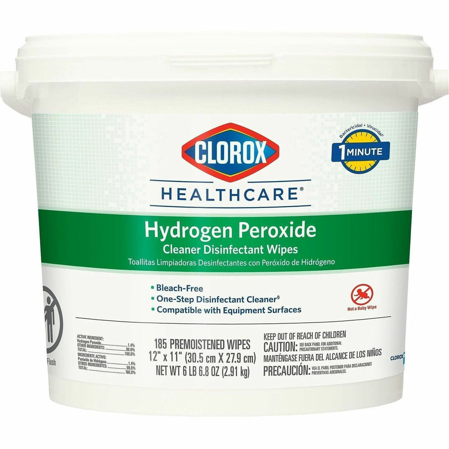 Clorox Healthcare Hydrogen Peroxide Cleaner Disinfectant Wipes, White, Anti-bacterial, CLO30826