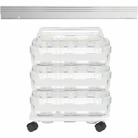 Deflecto Stackable Caddy Organizer Multi-Pack Bundle, White, 1 Set, DEF329003BB
