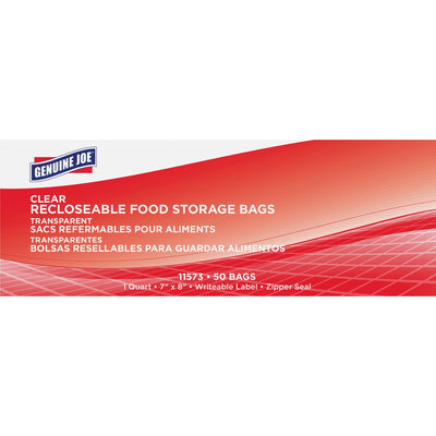 Genuine Joe Food Storage Bags, Clear, 1 Box, GJO11573