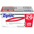 S. C. Johnson & Son Ziploc 2-Gallon Storage Bags, Clear, 100 / Carton, SJN682253