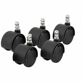 Master Caster Duet Noiseless Chair Mat Casters, Matte Black, 1 Set, MAS64328