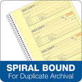 TOPS Adams Spiral 2-part Money/Rent Receipt Book, Canary, 5 / Pack, ABFSC1182PK