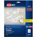 Avery Blank Tickets with Tear-Away Stubs, Matte White, 5 / Carton, AVE16154CT