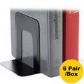 Business Source Heavy-gauge Steel Book Supports, Black, 6 / Box, BSN42550BX