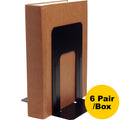 Business Source Heavy-gauge Steel Book Supports, Black, 6 / Box, BSN42551BX