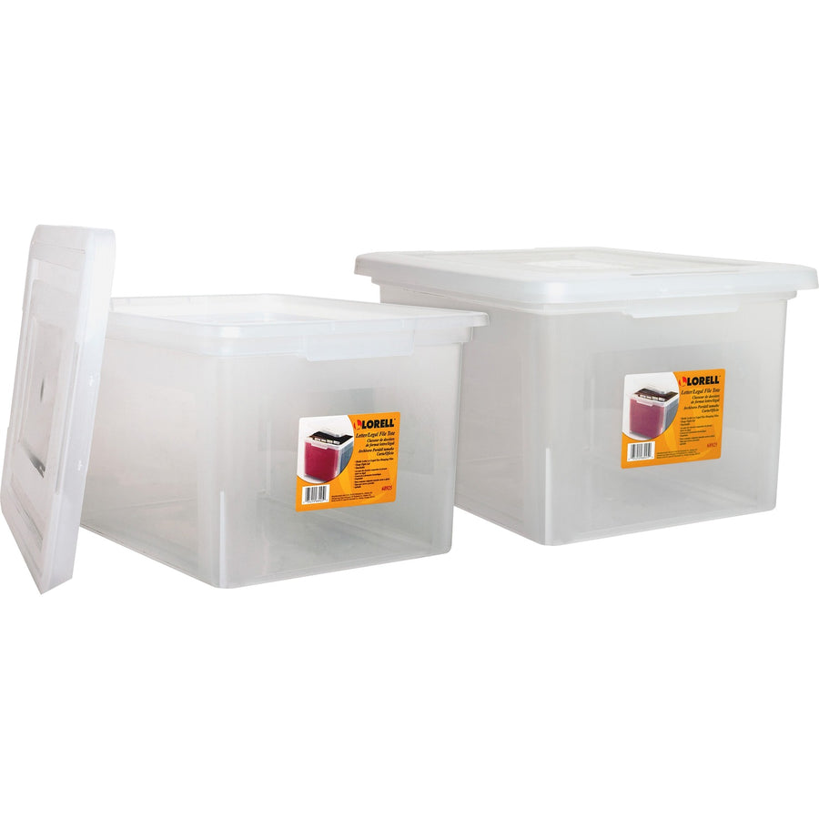 Lorell Stacking File Boxes, 14.2" x 10.8", Clear, 2 / Bundle, LLR68925BD