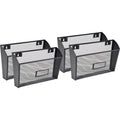Lorell Mesh Wire Wall Pockets, Black, 4 / Carton, LLR84144CT