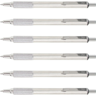 Zebra STEEL 7 Series F-701 Retractable Ballpoint Pen, 6 / Box, ZEB29411BX