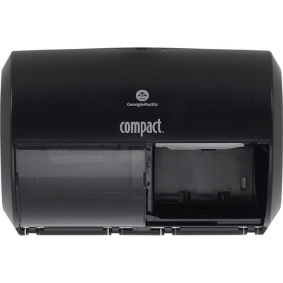 Georgia Pacific . Compact 2-Roll Side-by-Side Coreless High-Capacity Toilet Paper Dispenser, Black, 2000 x Sheet, GPC56784A