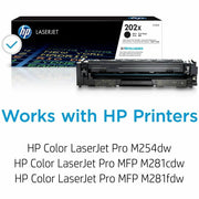 HP 202X (CF500X) Original High Yield Laser Toner Cartridge - Black - 1 Each