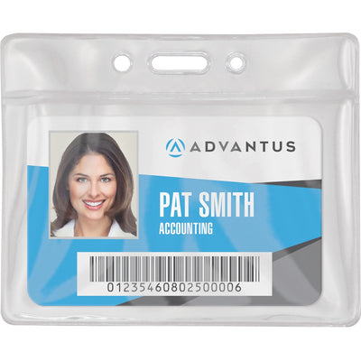 Advantus Vinyl ID Badge Holders, Clear, 50 / Pack — view 1