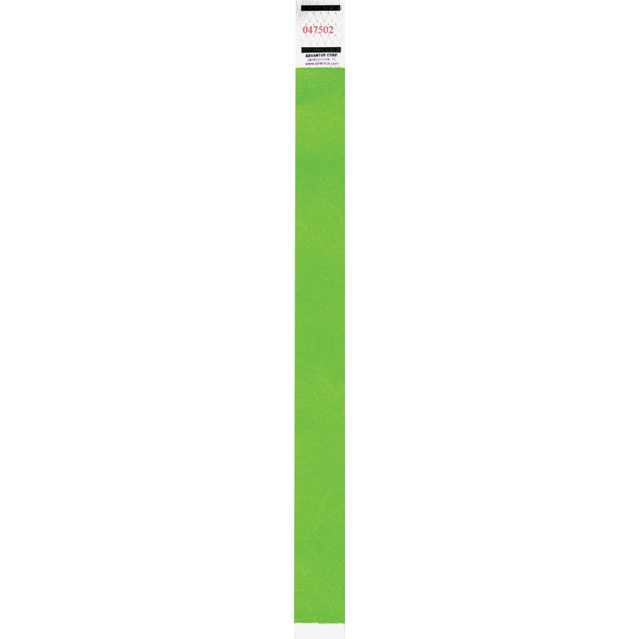 Advantus Neon Tyvek Wristbands, Neon Green, 500 / Pack — view 1