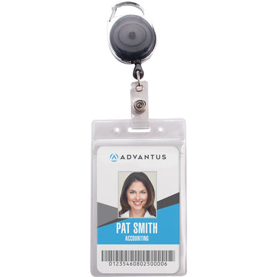 Advantus Badge Reel Holder Combo Pack, Black/Clear, 10 / Pack — view 1