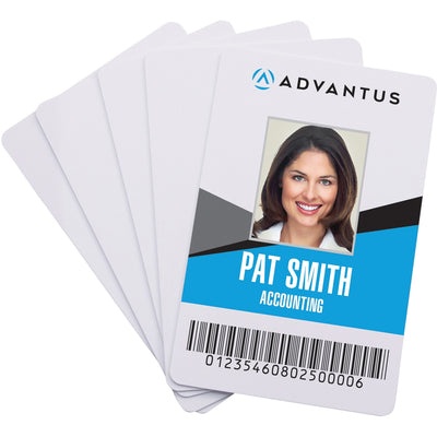 Advantus Blank PVC ID Cards, White, 100 Pack — view 1
