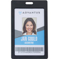 Advantus Vertical Rigid ID Badge Holder, Black, 6 / Pack, AVT97068