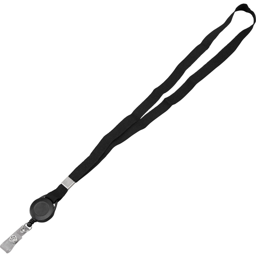 Advantus Badge Reel Lanyard, Black, 12 / Pack — view 1