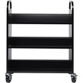 Lorell Double-sided Book Cart, Black, LLR99931