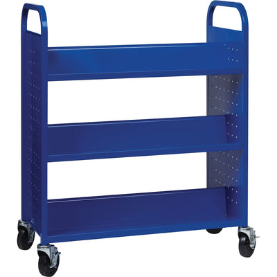 Lorell Double-sided Book Cart, Blue, LLR99932