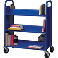 Lorell Double-sided Book Cart, Blue, LLR99932