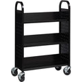 Lorell Single-sided Book Cart, Black, LLR99933