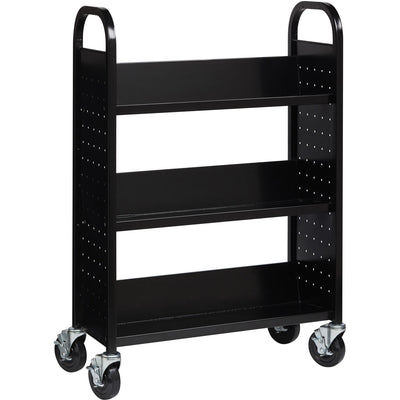 Lorell Single-sided Book Cart, Black, LLR99933