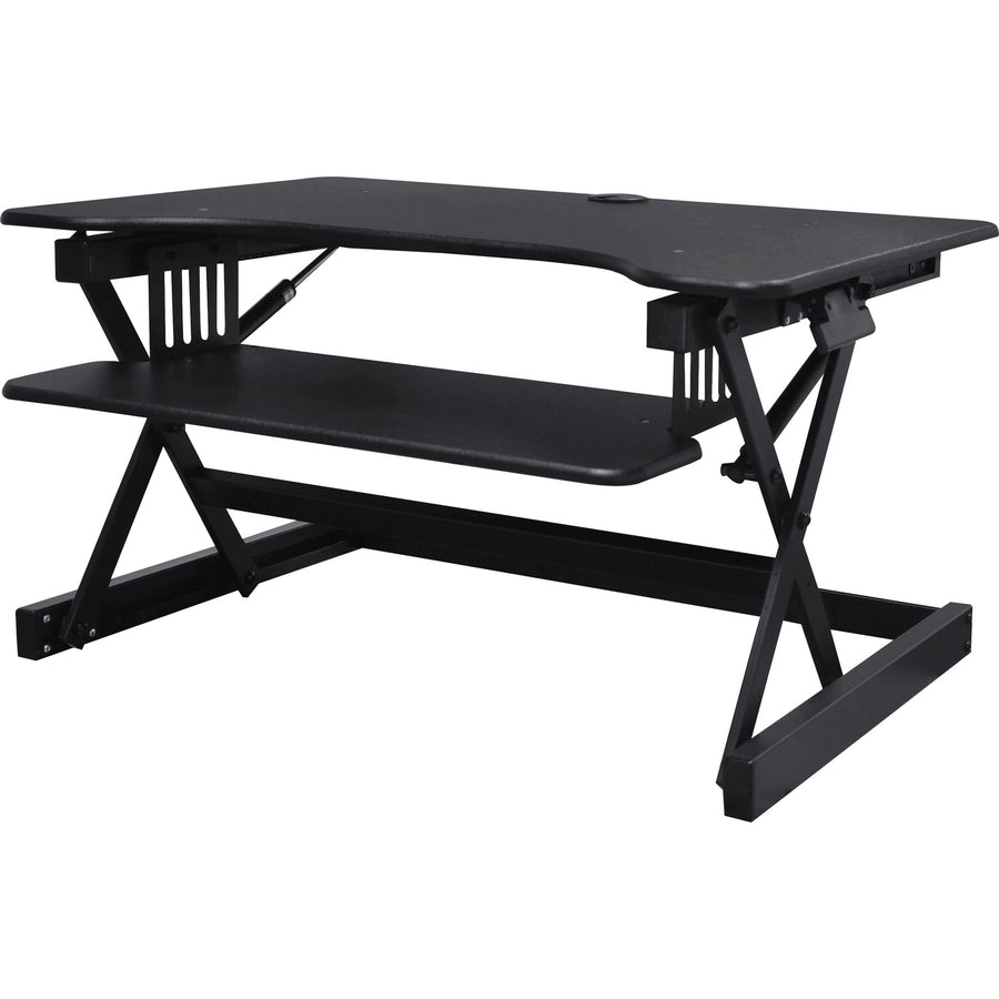 Lorell Adjustable Desk Riser Plus, Active Office, Black, Built-in Handles, LLR99983