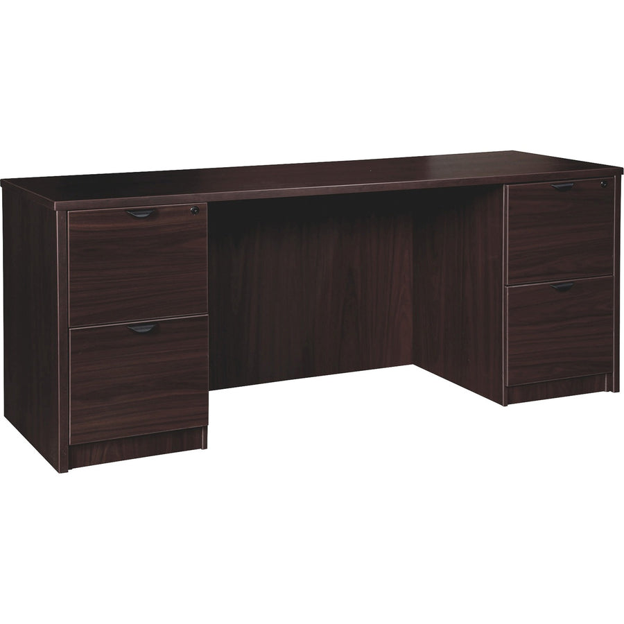 Lorell Prominence 2.0 Double-Pedestal Credenza, 1" Thickness - Top, Particleboard, Modesty Panel, LLRPC2472ES