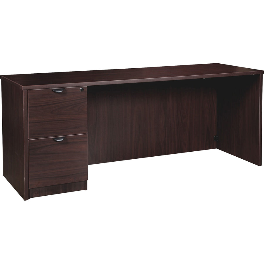 Lorell Prominence 2.0 Left-Pedestal Credenza, 1" Thickness - Top, Particleboard, Modesty Panel, LLRPC2472LES