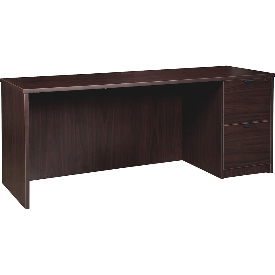 Lorell Prominence 2.0 Right-Pedestal Credenza, 1" Thickness - Top, Particleboard, Modesty Panel, LLRPC2472RES