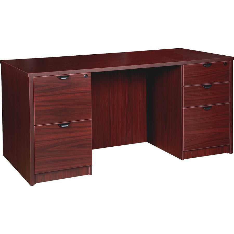 Lorell Prominence 2.0 Double-Pedestal Desk, 29" Height x 60" Width x 30" Depth, Particleboard, Grommet, LLRPD3060DPMY