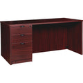 Lorell Prominence 2.0 Left-Pedestal Desk, Brown, LLRPD3060LSPMY