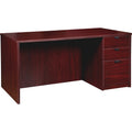 Lorell Prominence 2.0 Right-Pedestal Desk, Brown, LLRPD3060RSPMY