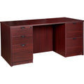 Lorell Prominence 2.0 Double-Pedestal Desk, Brown, LLRPD3066DPMY