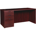 Lorell Prominence 2.0 Left-Pedestal Desk, Brown, LLRPD3066LSPMY