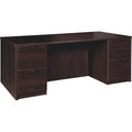 Lorell Prominence 2.0 Double-Pedestal Desk, Brown, LLRPD3672DPES