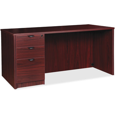 Lorell Prominence 2.0 Left-Pedestal Desk, Brown, LLRPD3672LSPMY