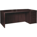 Lorell Prominence 2.0 Bowfront Right-Pedestal Desk, Brown, LLRPD4272RSPES