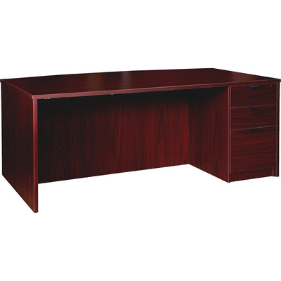 Lorell Prominence 2.0 Bowfront Right-Pedestal Desk, Brown, LLRPD4272RSPMY