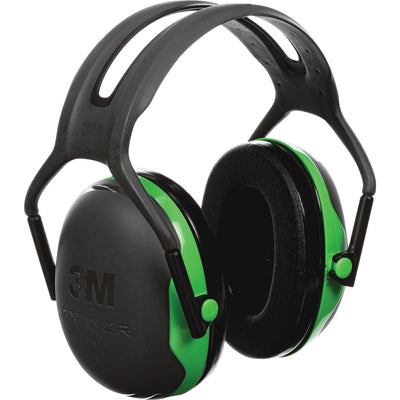 3M Peltor Over-the-head Earmuffs, Black/Green, MMMX1A