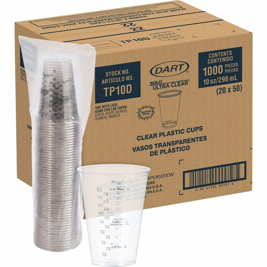 Solo Ultra Clear 10 oz Graduated Medical Cups, Polyethylene Terephthalate (PET), 10 fl oz, Portion Control, 20 / Carton, SCCTP10DGM