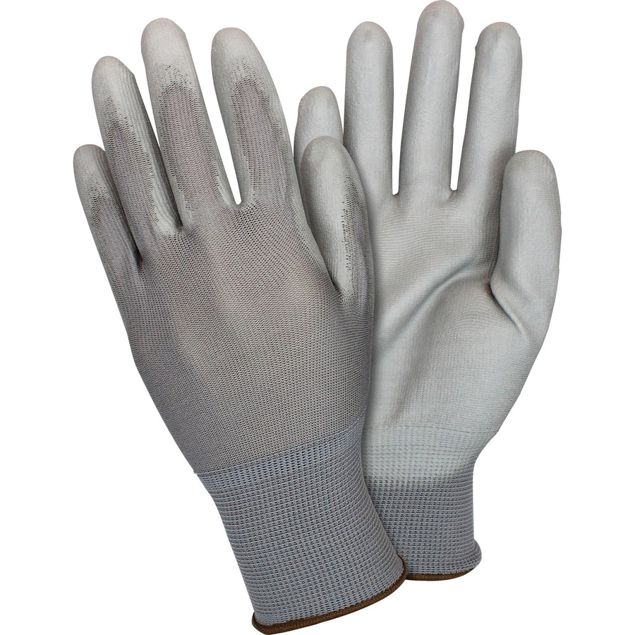 Safety Zone Gray Coated Knit Gloves, Small, Cut Resistant, 1 Dozen, SZNGNPUSMGY