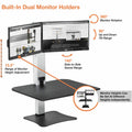 Victor High Rise Electric Dual Monitor Height Adjustable Standing Desk Workstation, Aluminum, VCTDC450