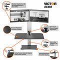 Victor High Rise Electric Dual Monitor Height Adjustable Standing Desk Workstation, Aluminum, VCTDC450