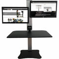 Victor High Rise Electric Dual Monitor Height Adjustable Standing Desk Workstation, Aluminum, VCTDC450