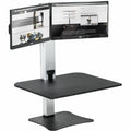 Victor High Rise Electric Dual Monitor Height Adjustable Standing Desk Workstation, Aluminum, VCTDC450