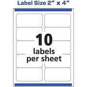 Avery® Shipping Labels, Glossy Clear, 2" x 4" , 100 Labels (6522), 1 Pack
