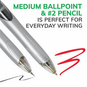 BIC 4-Color 3+1 Ball Pen and Pencil, Assorted Inks, 1 Pack